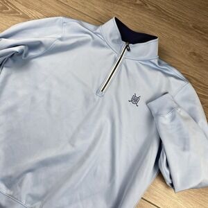 Fairway & Greene Mens F&G Tech 1/4 Zip Golf Pullover Light Blue Large